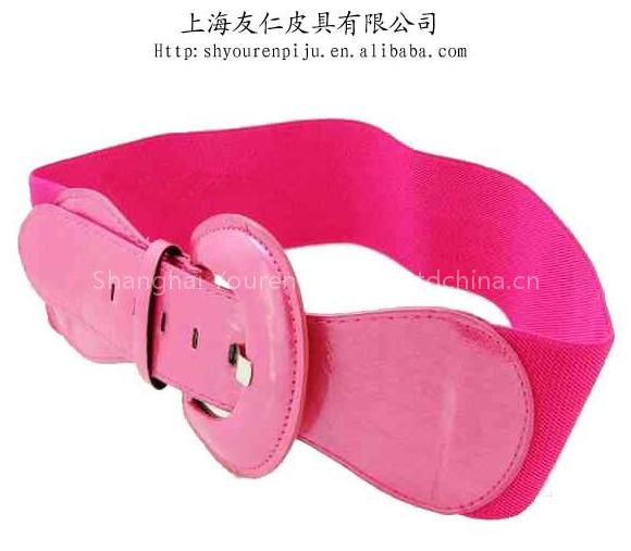 fashion ladies' elastic leather belt
