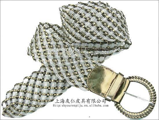 Fashion ladies' knitting pu belt