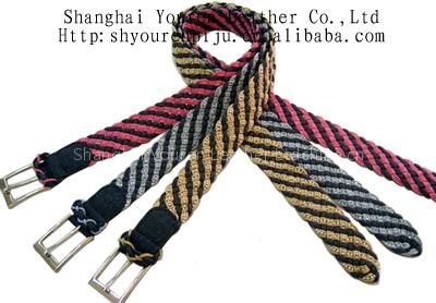 Fashion ladies' kniting pu belt