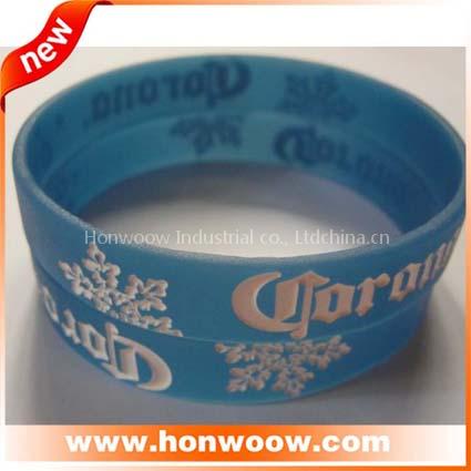 100% wide thin embossed silicone bracelet