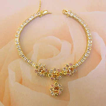 Floral Cz Drop Bracelet