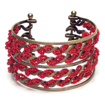 Metal with Plastic Beads Bangle