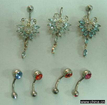 Body Piercing Jewelry Made by Stainless Steel and Titanium Silver Zircom