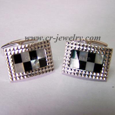 Brass Onyx Cufflinks