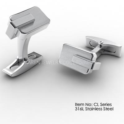 Fashionable stainless steel cufflinks / cuff links