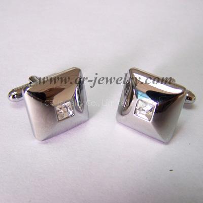 Brass Crystal Cufflinks