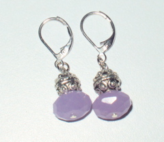 United States Faceted Amethyst Lever Back Earrings