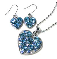 South Korea Blue Heart Jewelry Set