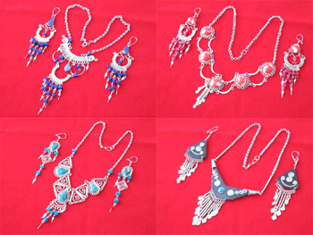 Peru Sets Of Necklace, Earrings In Alpaca Silver