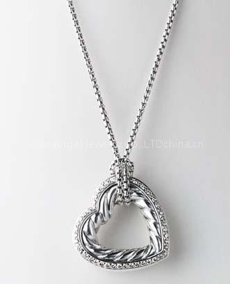 Pave Cable Heart Collection Necklaces