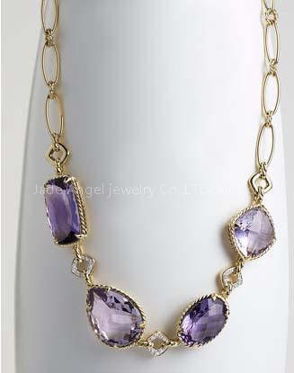 David Yurman jewelry,Single-Row Amethyst Chatelaine Necklace