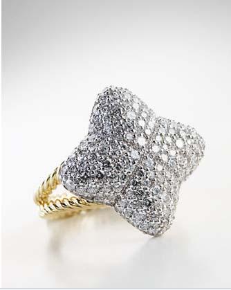david yurman rings,Pave Quatrefoil Ring