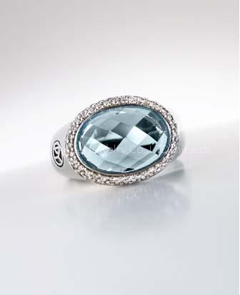 david yurman rings,gemstone rings,Blue Topaz DY Signature Oval Ring