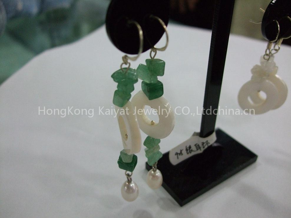 Pearlshell Semi-gem Jade-chip Earring Jewelry