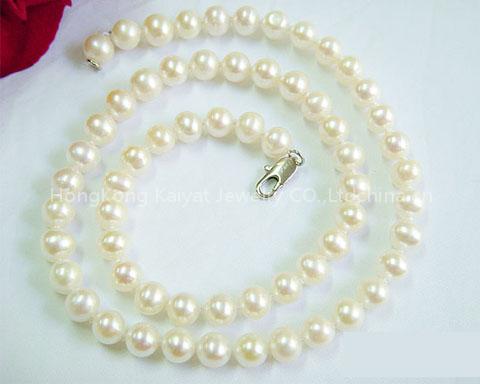 freshwater pearl necklace jewelry &cultured pearl &gemstone