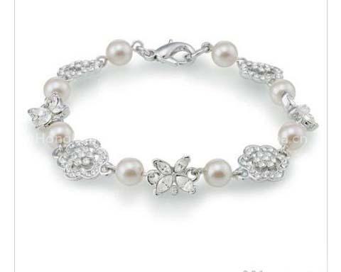 freshwater pearl bracelet jewelry with platinum&gift &cultured pearl&natural pearl&gemsone