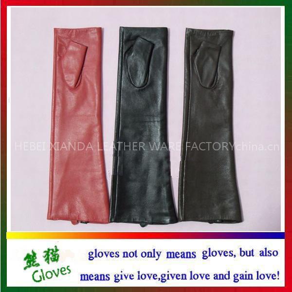 black fingerless leather gloves