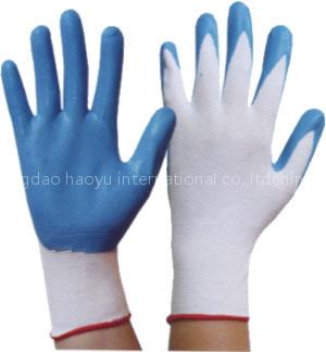 nylon kintting and palm nitrile coated glove