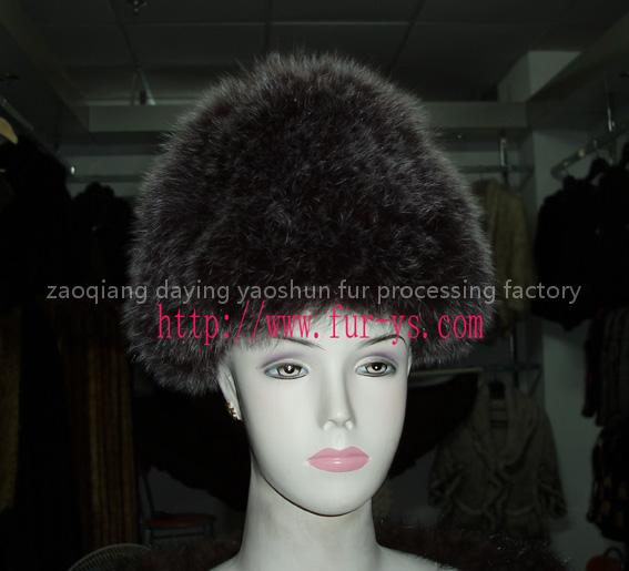 fox fur knitted hat