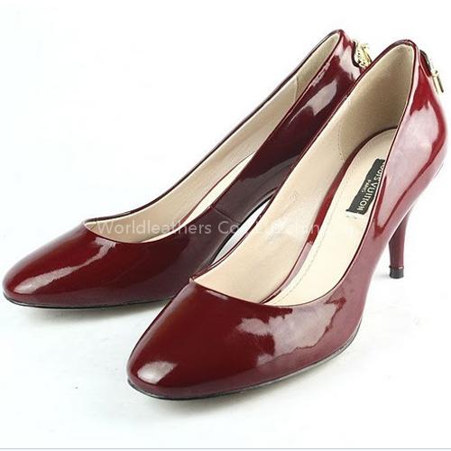 Wholesale Hottest and Louis Vuitton Authentic Shoes by Red Patent Leather