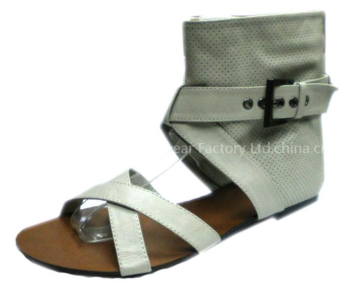 PVC outsole lady shoes flat women sandals