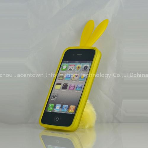 2011 Hot Sell Fashion Mobile Phone Silicon cover Cute rabbit case for Iphone 4g