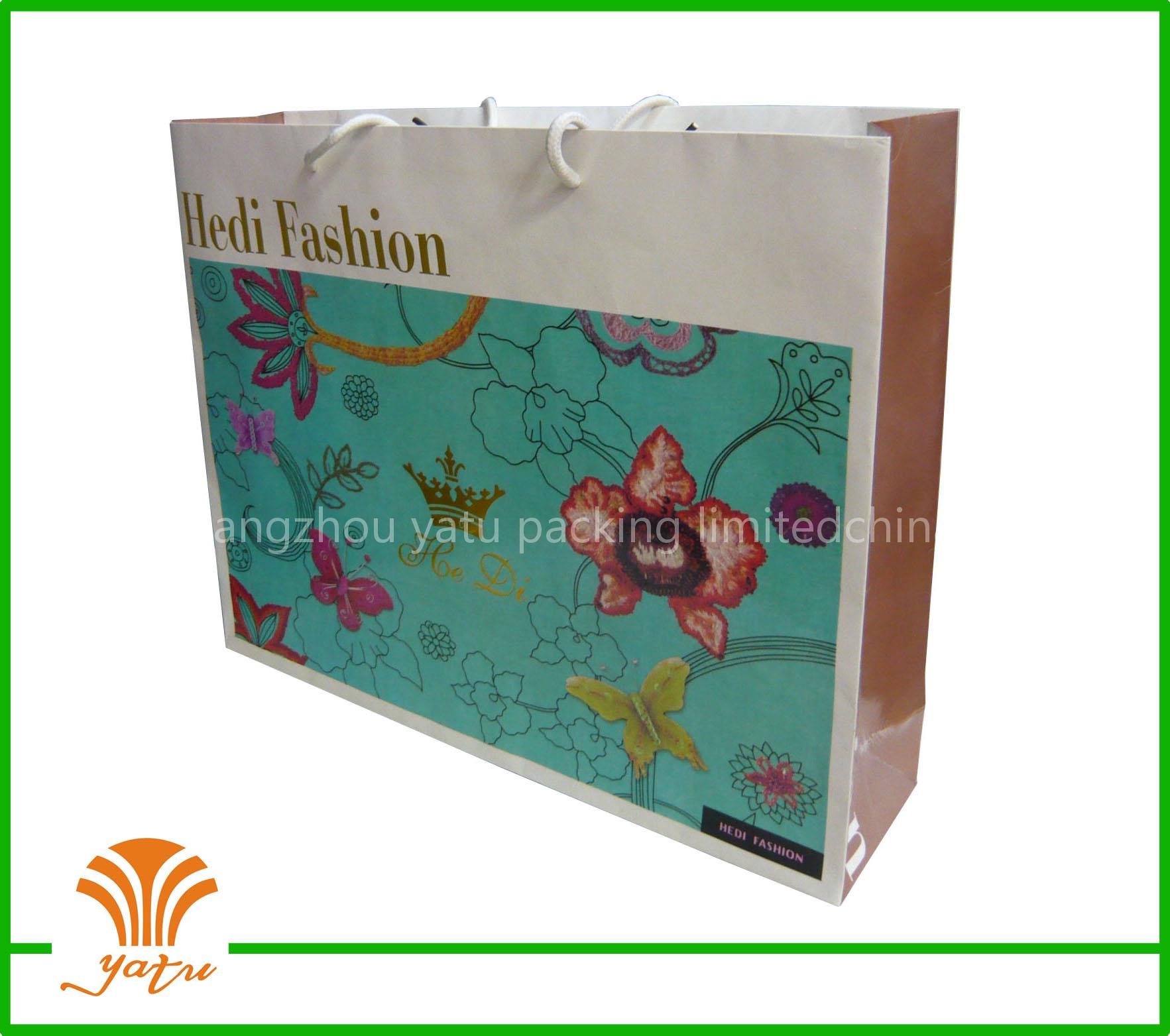 fashion paper bag for clothes ,shoes,gift and party