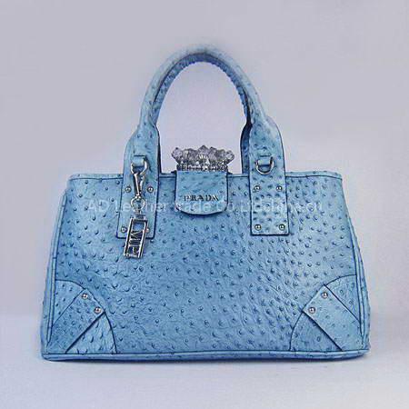 Prada Cowhide Leather Handbag In Blue - 1852