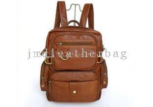 Vintage Leather Style Brown handbag Shoulder Backpack Bag
