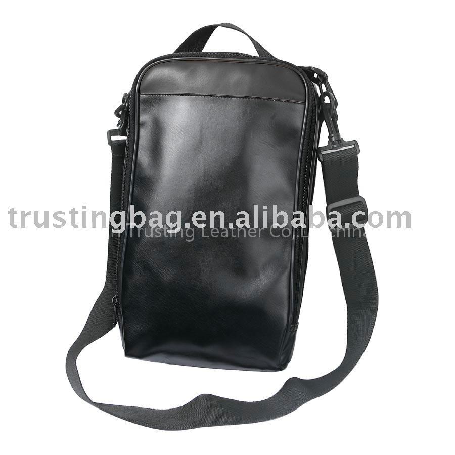 PU black shoulder computer tool bag