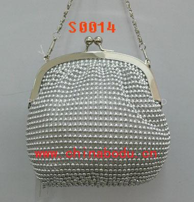 sells bodu hardware silver aluminum metal net\metal mesh ladys handbags
