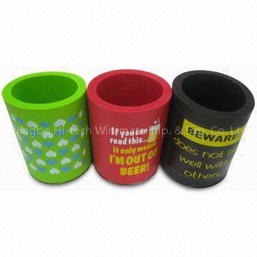Can Cooler, Made of NBR Foam, Customer's Designs are Accepted