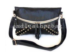 Black Leather Lady Mini Evening Bags Handbag