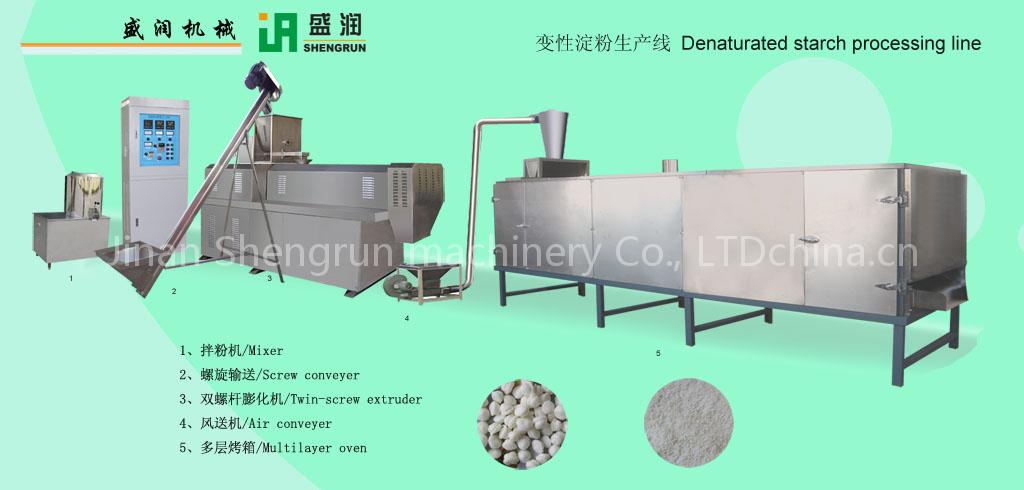 Denaturated starch processing machine