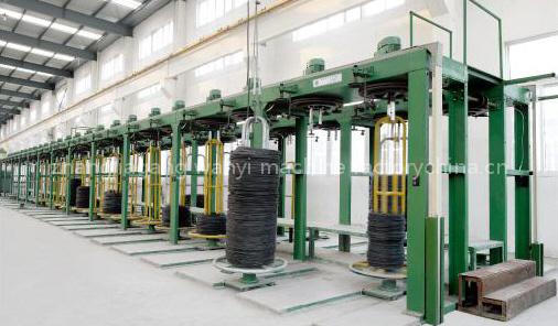 stand on head wire take up machine