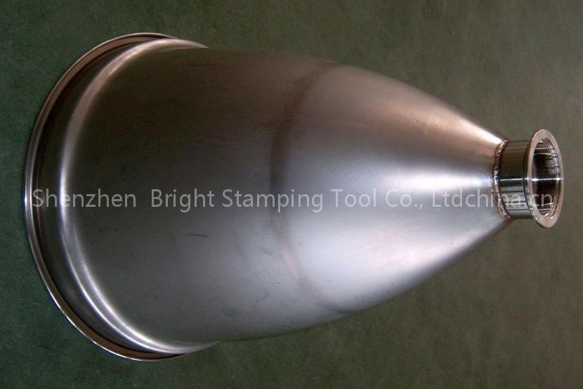 Deep drawing stamping, stampin set and stamping process