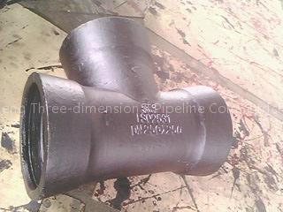 Ductile iron all-socketed tee pipe fitting