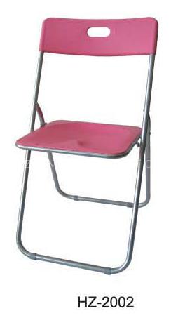 folding chair with plastic rest & back