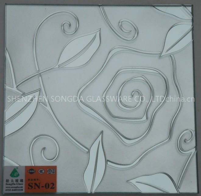 Sandblasted carving glass
