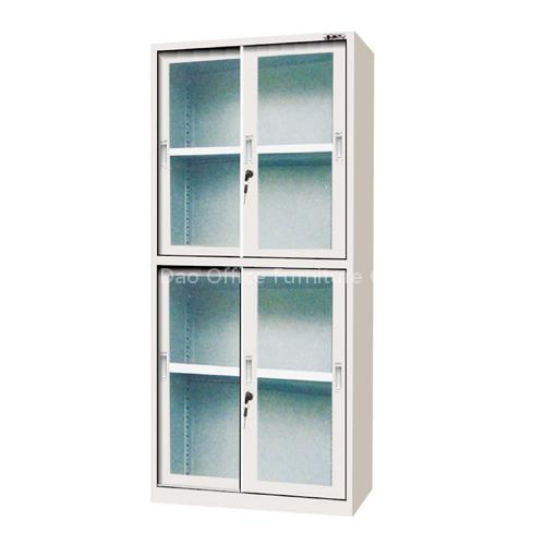 steel up and down-glass sliding door cabinet