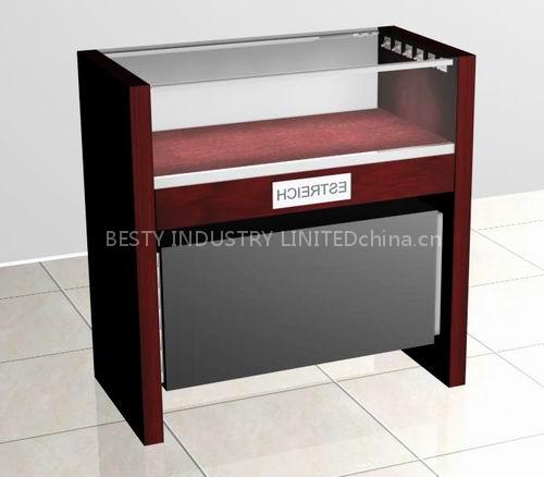 cherry wood jewelry chest and jewelry wall display cabinet