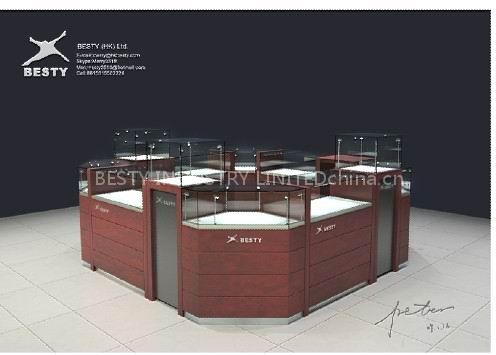kiosk store display showcase for retail watches display showcase