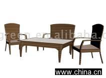 Cast Aluminum Chair and Tea Table