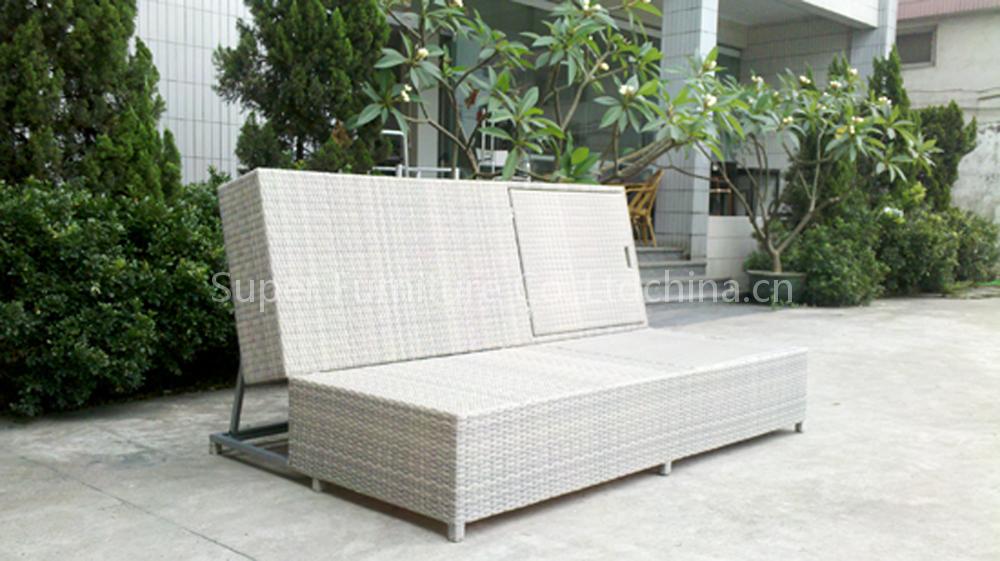 Outdoor Double Seat Sun Lounger Multifunction Sofa