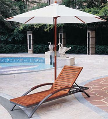 wooden lounge beach chair
