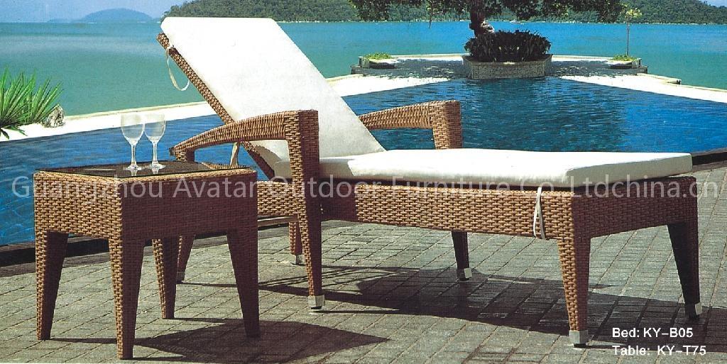 PE Rattan Weaves Beach Chair