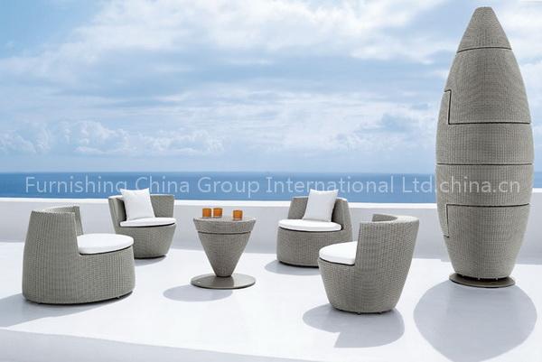 rattan bullet chair