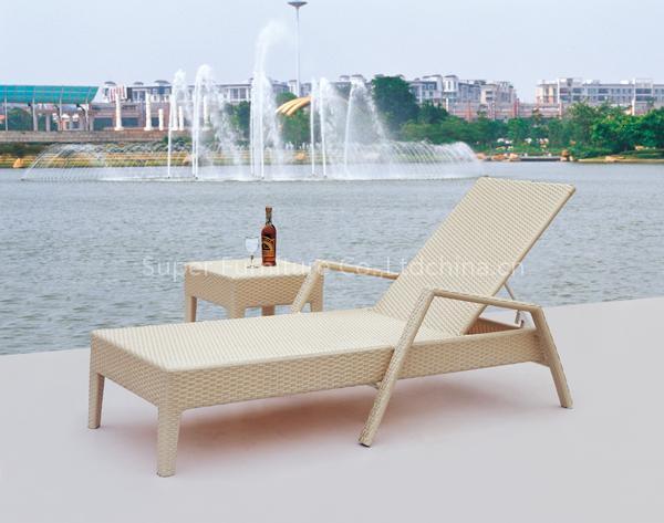 Patio Chaise Lounge Outdoor Rattan Chaise Lounge