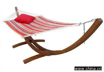 Large Wooden Arc Hammock Stand