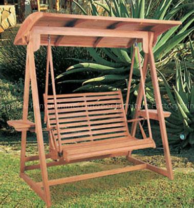 wooden patio swing chair